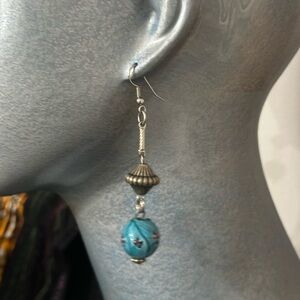 Blue and Silver Dangle Earrings